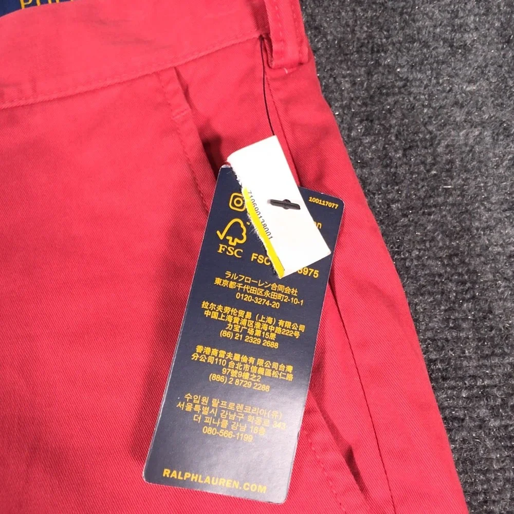 NWD Polo Ralph Lauren Chino Mens 38x30 Nantucket Red Stretch Straight Fit READ